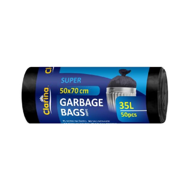 Saci menaj HDPE, negru, 35L, 50x60 cm, 7 microni, 50 bucati/rola