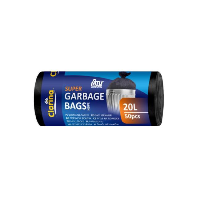 Saci menaj HDPE, 20L, negru, 7 microni, 50 bucati/rola