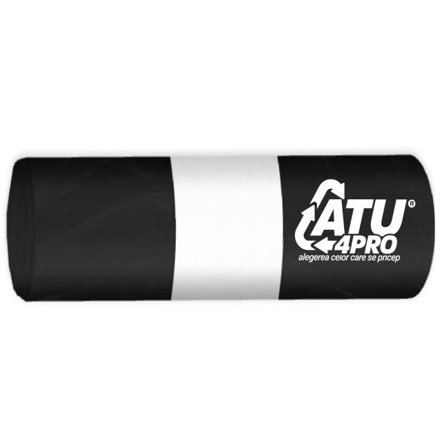 Saci menaj LDPE 240L, 110x125 cm, negri, 30 microni, 10 bucati/rola