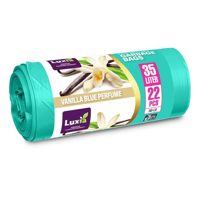 Saci menaj cu urechi HDLD, 35 litri, 22 bucati/rola, aroma vanilla blue