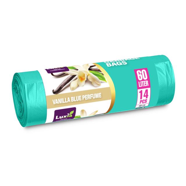 Saci menaj cu urechi HDLD, 60 litri, 14 bucati/rola, aroma vanilla blue