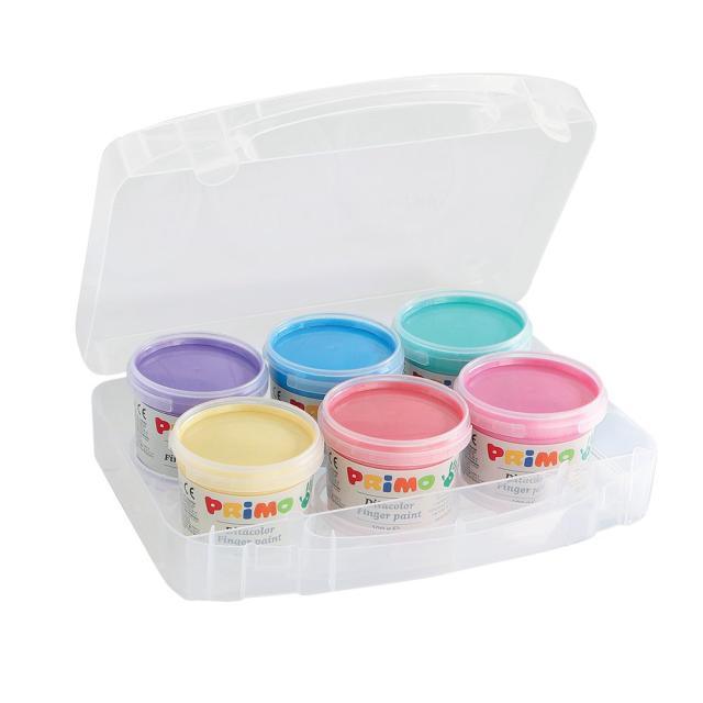 Tempera perlata Morocolor Primo, pentru pictat cu degetele, 6 culori, 100 ml/culoare