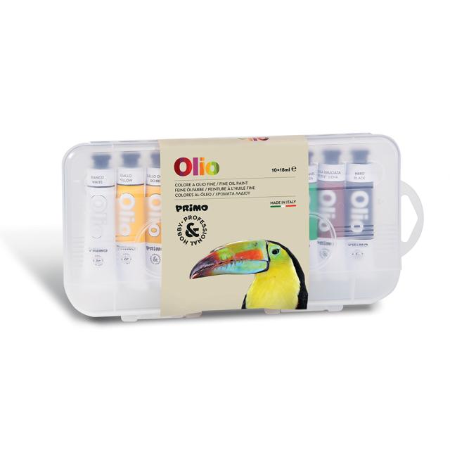 Tempera Morocolor Primo pe baza de ulei, 10 culori/set, 18 ml/tub de aluminiu