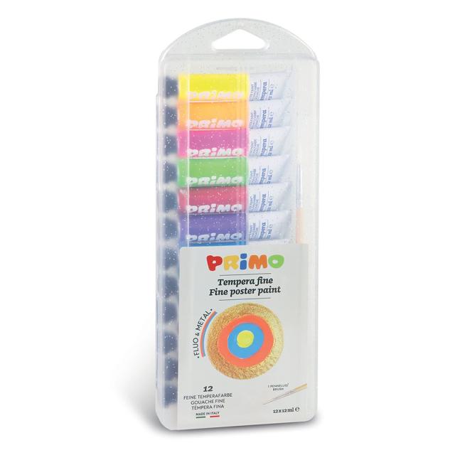 Tempera Morocolor Primo, 12 culori, 12 ml/tub de aluminiu