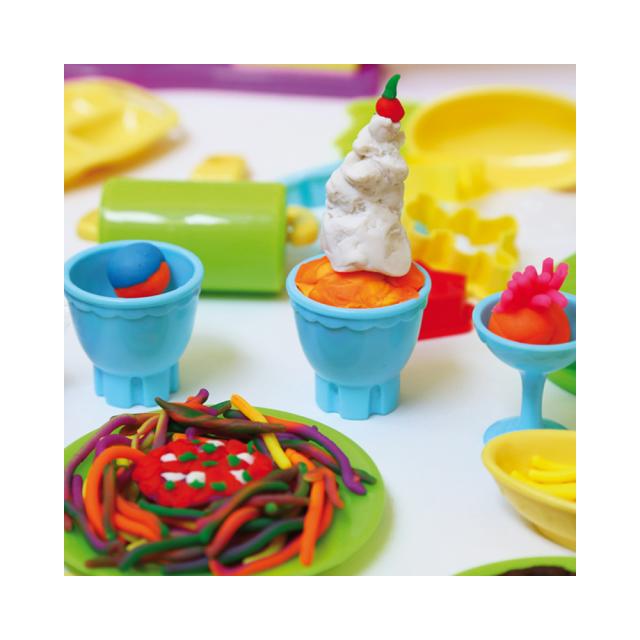Set plastilina Morocolor Primo, 6 culori, 22 accesorii, in cutie plastic
