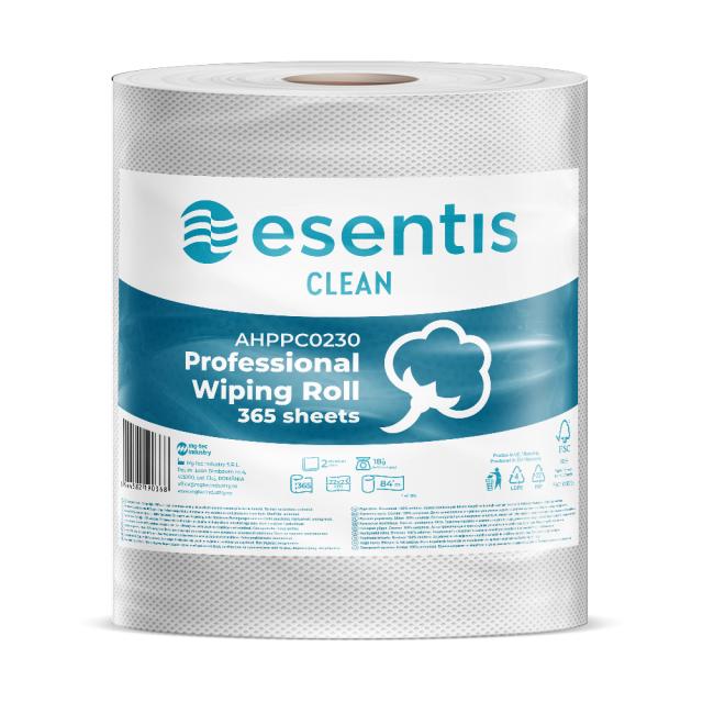 Rola prosop Esentis Clean, 2 straturi, 22 x 23 cm, 365 portii, 84 m, 1 rola/set