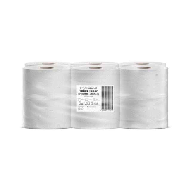 Hartie igienica Esentis Care, alba, 2 straturi, 420 portii, 84 m, 12 role/bax