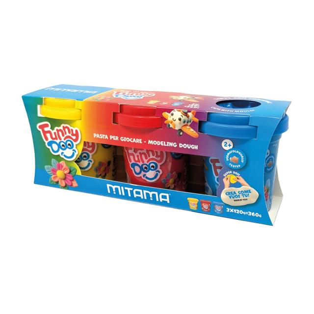 Pasta modelare Mitama, 3 culori, turcoaz galben rosu