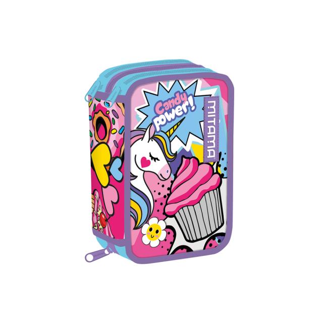 Penar echipat Mitama, 3 compartimente, design floare, 14.5 x 7.4 x 20 cm