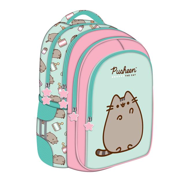 Ghiozdan scolar Majewski ST Right, BPL58, Pusheen culori pastel, 4 compartimente, 40 x 28 x 18 cm 
