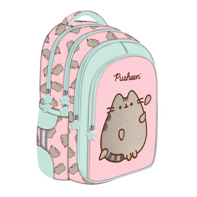 Ghiozdan scolar Majewski ST Right, BPL58, Pusheen roz pastel, 4 compartimente, 40 x 28 x 18 cm 