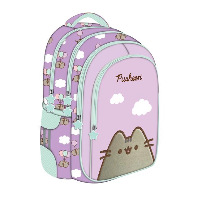 Ghiozdan scolar Majewski ST Right, BPL58, Pusheen lila, 4 compartimente, 40 x 28 x 18 cm 