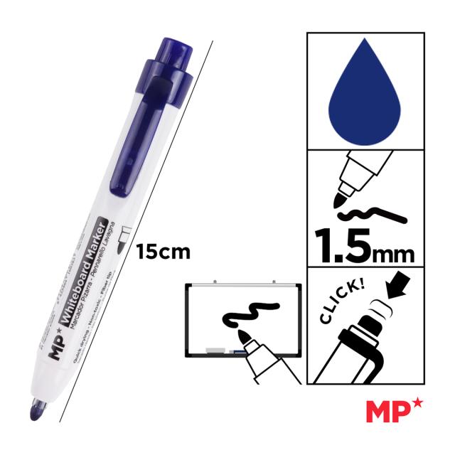 Marker Main Paper, retractabil, varf rotund, 1.5 mm, albastru