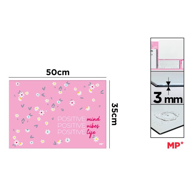 Protectie birou Main Paper, 35x50 cm ,roz