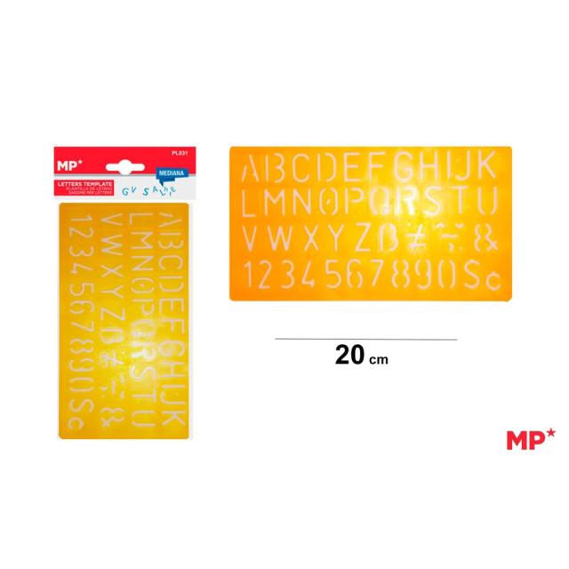 Sablon plastic Main Paper, 20 cm, litere si cifre, blister