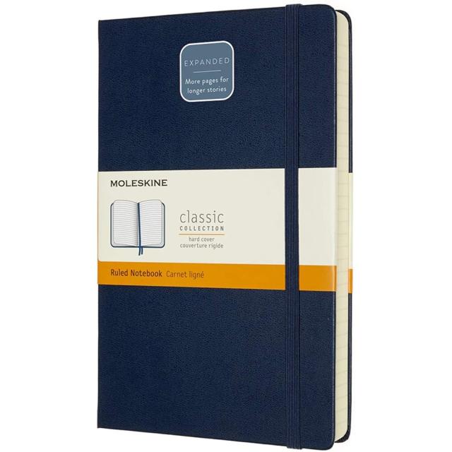 Agenda Moleskine Expanded Large Ruled Sapphire Blue, 21.1 x 13.3 cm, dictando, 400 file