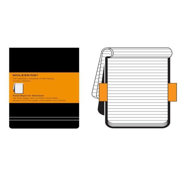 Agenda Moleskine Ruled Reporter Notebook Pocket, 14 x 9 cm, dictando, 192 file