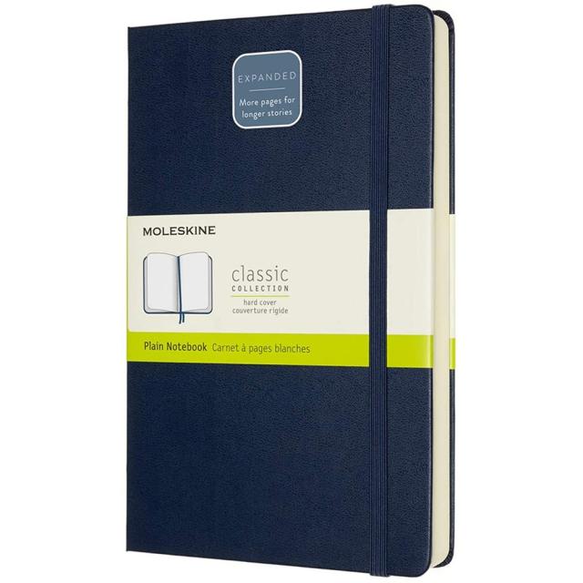 Agenda Moleskine Expanded Large Plain Sapphire Blue, 21 x 13 cm, velina, 400 file
