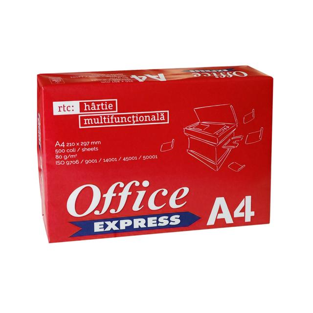 Hartie copiator Office Express, A4, 80 g/mp, 500 coli/top, 5 topuri/cutie
