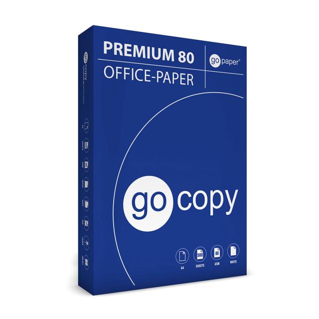 Hartie copiator GO COPY PREMIUM, A4, 80g, 500 coli/top, 5 topuri/cutie