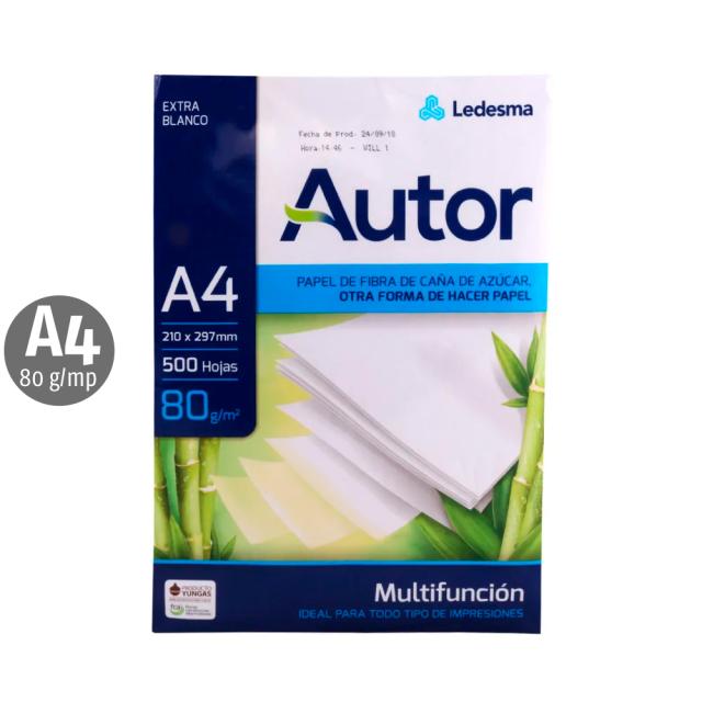 Hartie copiator LEDESMA AUTOR din trestie de zahar,  A4, 80 g, 500 coli top, 5 topuri/cutie