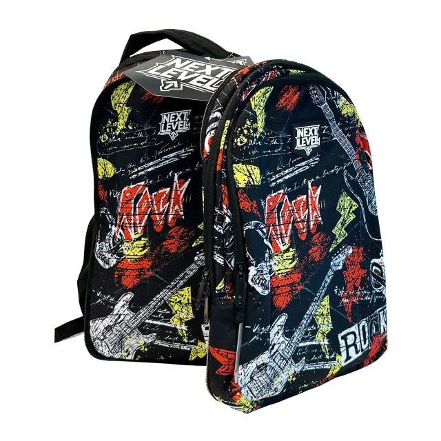 Ghiozdan Next Level, 2 in 1, colectia 4EverRock, 3 compartimente, 48x33x23 cm