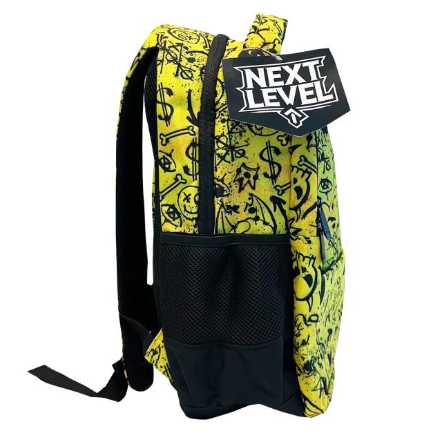 Ghiozdan Next Level, 2 compartimente, design galben, 48x33x20 cm