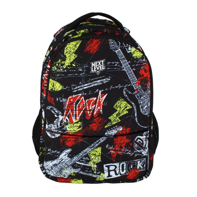 Ghiozdan Next Level, 2 compartimente, colectia 4EverRock, 48x33x20 cm