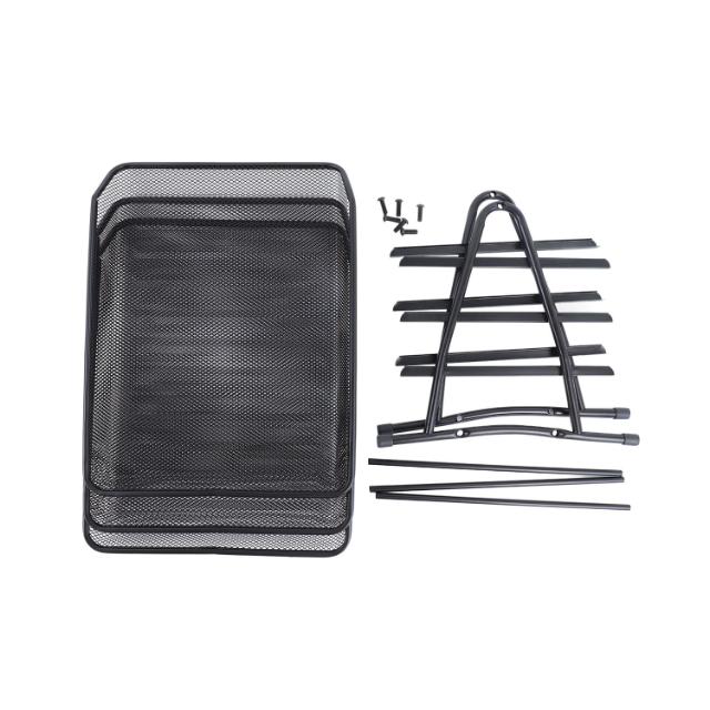 Set 3 tavite pentru documente, mesh, metal, negru