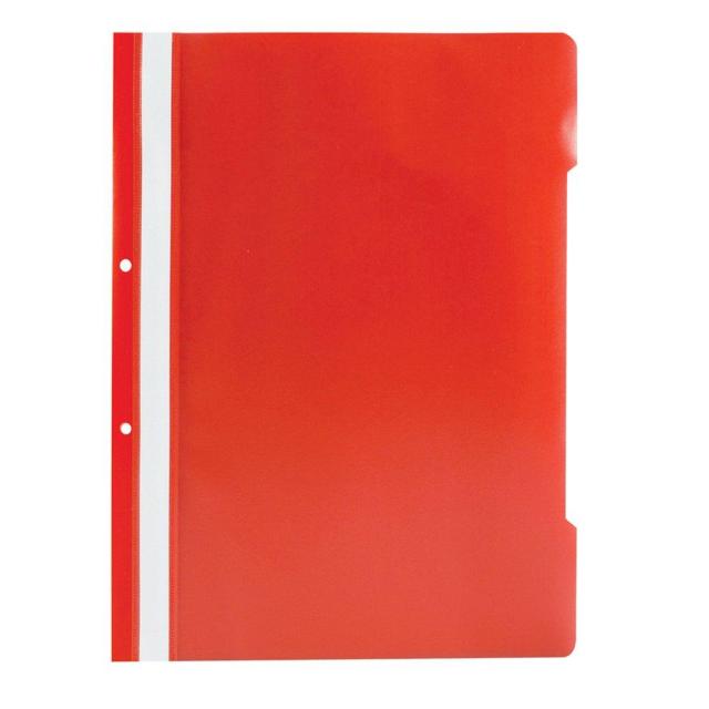 Dosar plastic cu doua gauri, A4, 25 bucati/set, rosu