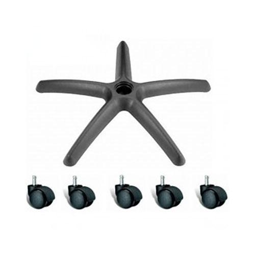 Baza metalica pentru scaun de birou, cu 5 roti incluse, neagra