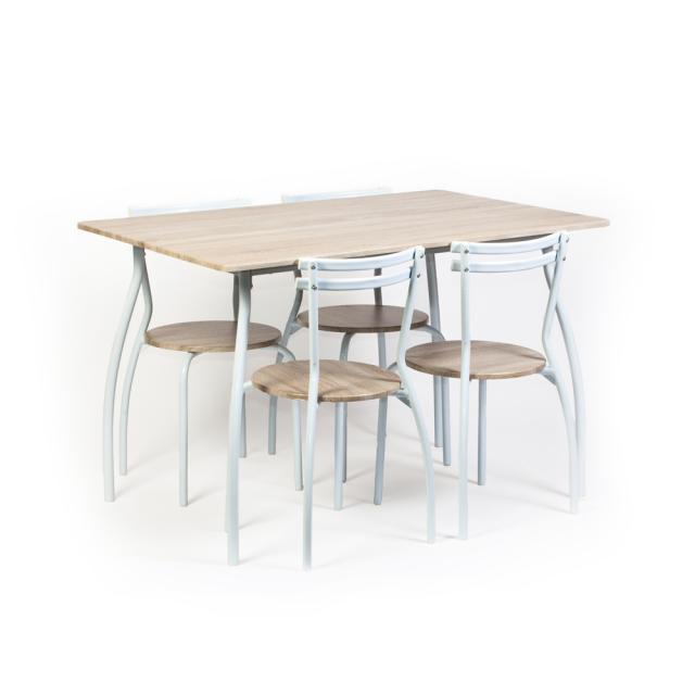 Set masa Vega cu 4 scaune natur