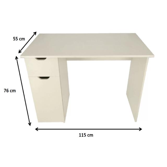 Birou Heide, alb, 115x55x76 cm