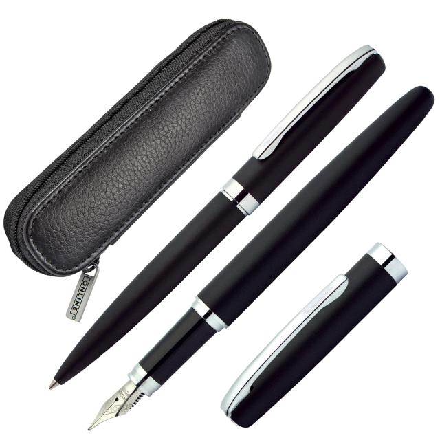 Set stilou pix negru Online Eleganza, accesorii etui piele si cutie