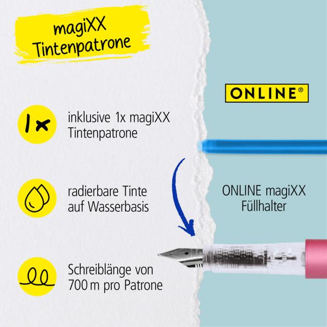 Stilou Online magiXX SweetLove, cerneala termosensibila, 3 rezerve, culoare scriere albastru