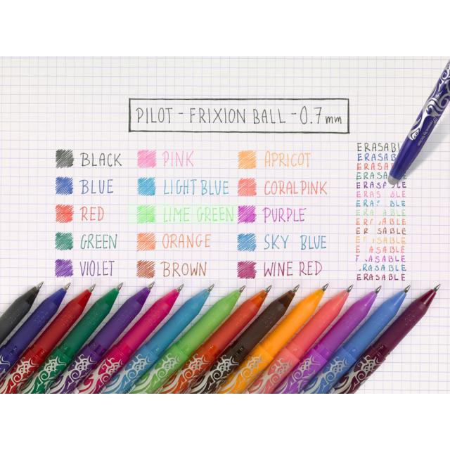 Roller cu gel Pilot Frixion Ball, fara mecanism, 0.7 mm, rosu