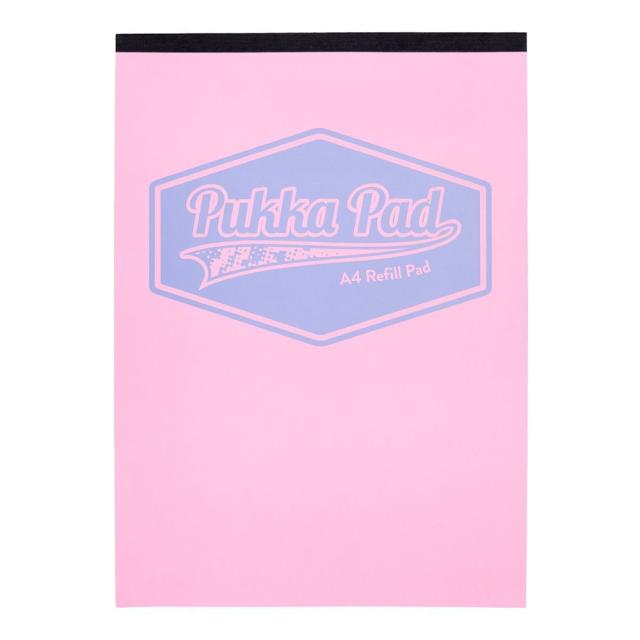 Caiet Pukka Pad Pastel, A4, 160 pagini, dictando, roz