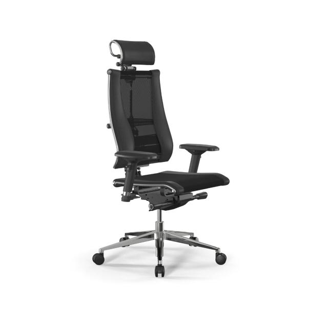 Scaun ergonomic Kronsit THE KING, suport lombar, mesh, eco piele, negru