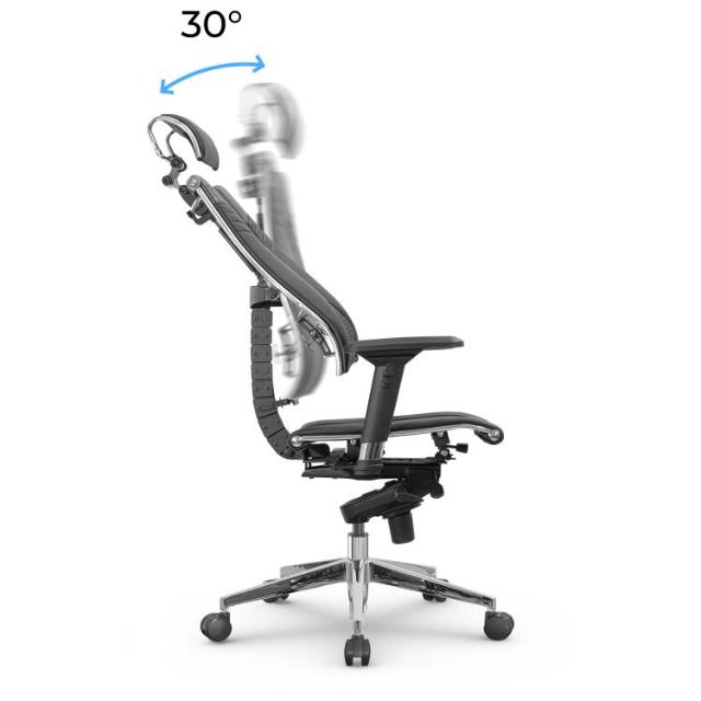 Scaun ergonomic Kronsit THE KING, suport lombar, mesh, eco piele, negru