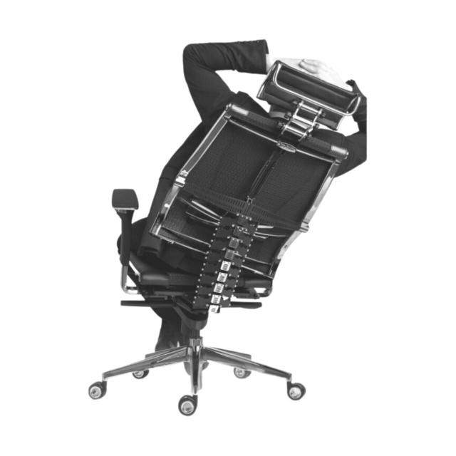 Scaun ergonomic Kronsit THE KING, suport lombar, mesh, eco piele, negru