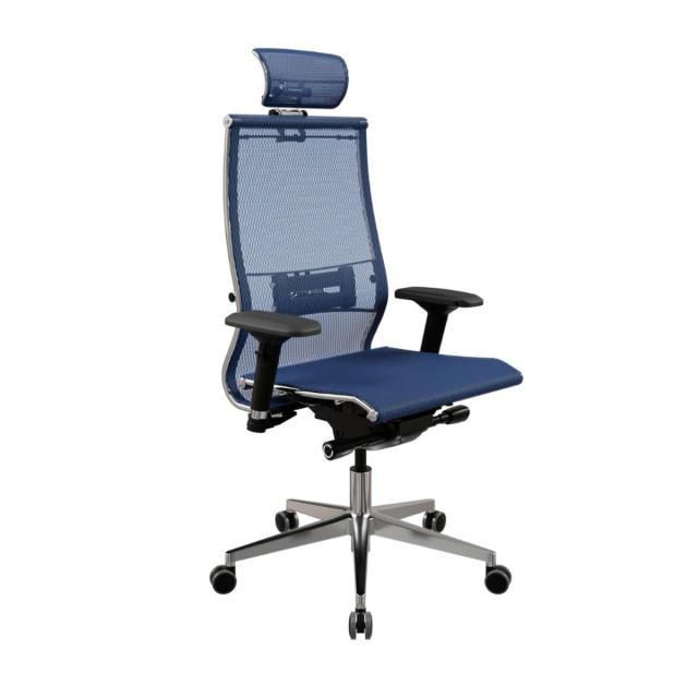 Scaun directorial Kronsit SAMURAI, suport lombar, eco piele, albastru