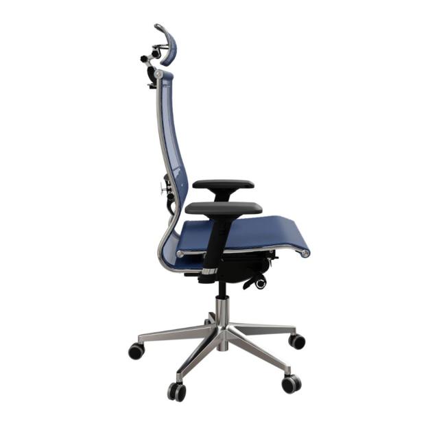 Scaun directorial Kronsit SAMURAI, suport lombar, eco piele, albastru