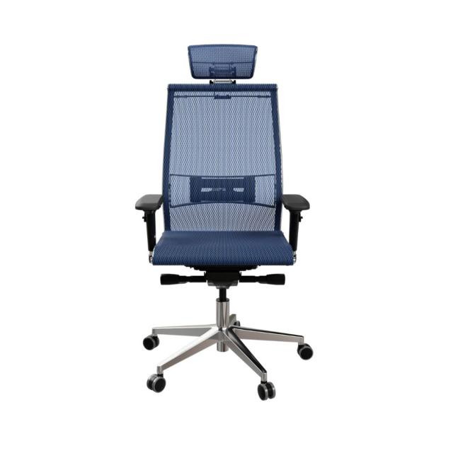 Scaun directorial Kronsit SAMURAI, suport lombar, eco piele, albastru