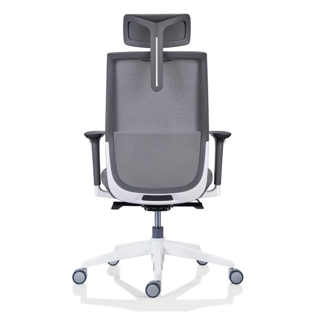 Scaun Tesla MESH, cu tetiera, stofa, gri