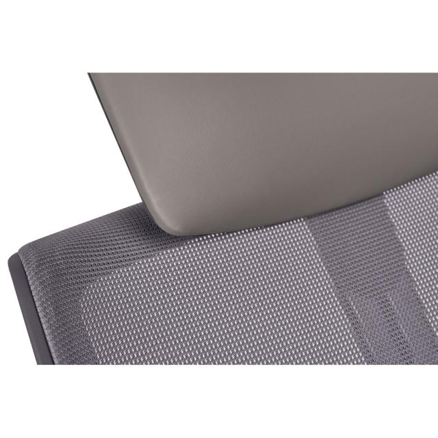 Scaun Tesla MESH, cu tetiera, stofa, gri