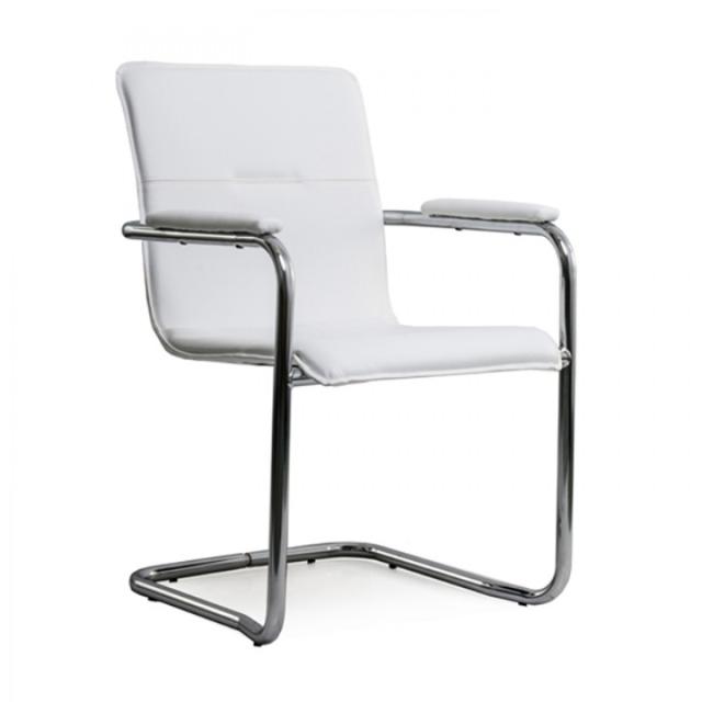 Scaun vizitator SALLY/S CROM, piele ecologica, negru