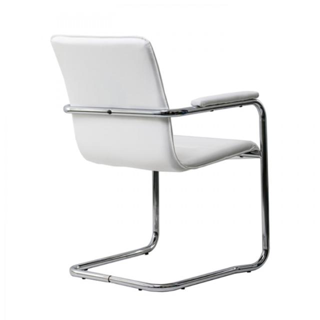 Scaun vizitator SALLY/S CROM, piele ecologica, negru