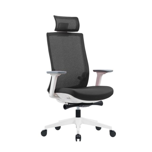 Scaun operational ergonomic, Meteor, cu tetiera, gri