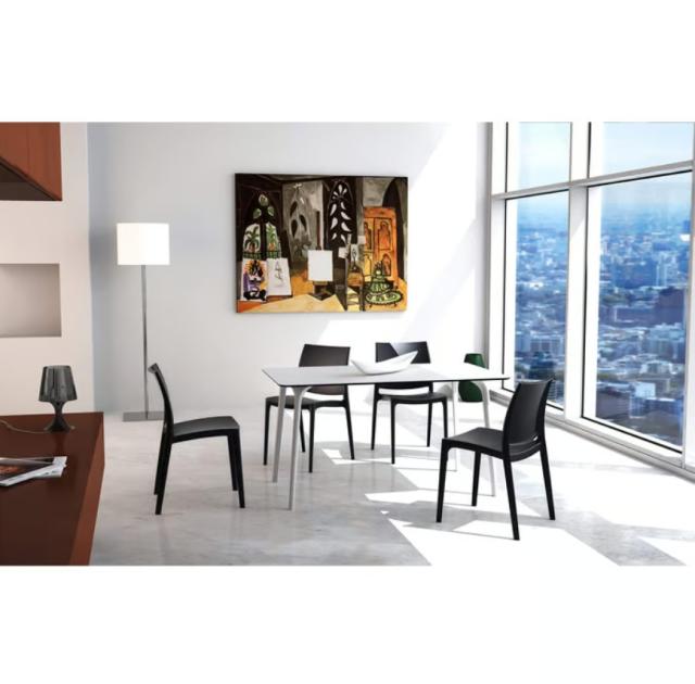 Scaun plastic Milano, gri inchis