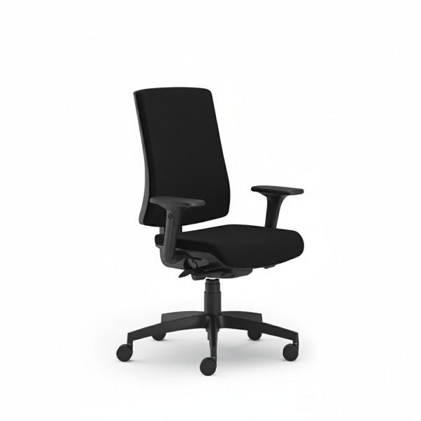 Scaun ergonomic Pure, tapitat, fara tetiera, negru